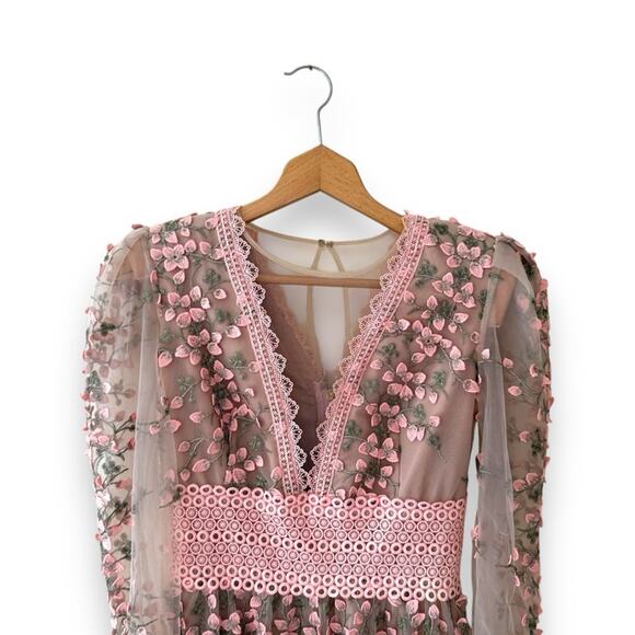 Bronx and Banco Megan Long Sleeve Mini Dress in Rose Pink Small (2-4 US) Women’s - Picture 3 of 12